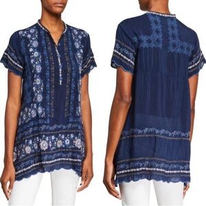 NWOT Johnny Was Kones Blue Embroidered Tunic Women’s Medium